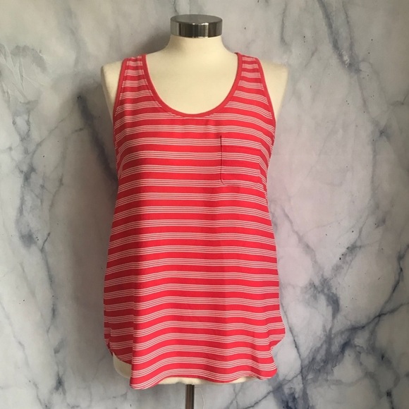 NWT Loft Pink & White Striped Sleeveless Blouse - Picture 3 of 8